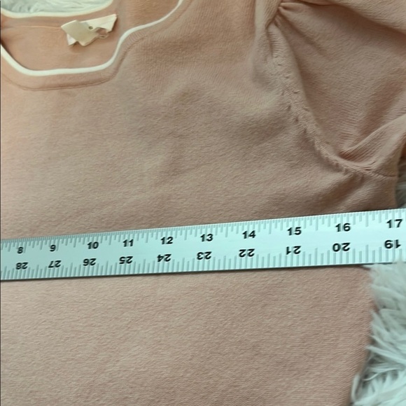 Riley & Rae Pink Puff Sleeve Ribbed Blouse - Picture 6 of 6